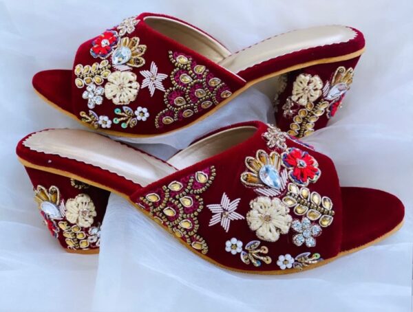 wedding marron mid heels sandal