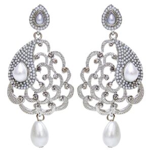 White silver Pearl designer Earring