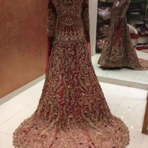 Red and golden bridal gown