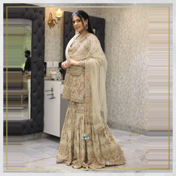 Golden bridal sharara