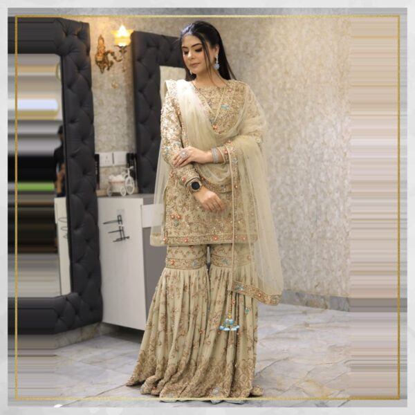 golden bridal sharara
