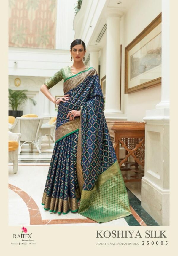 blue and green silk saree