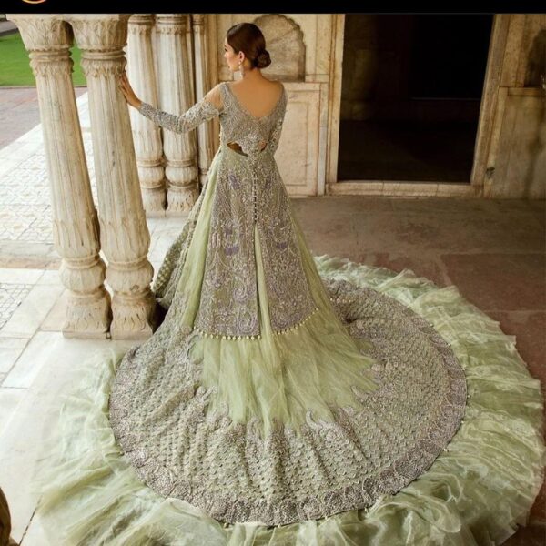 Wedding long trail bridal gown