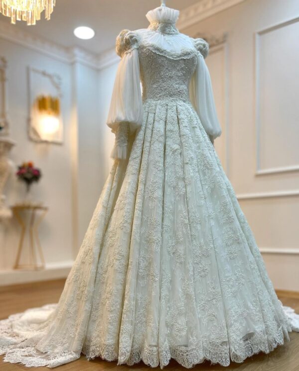 wedding moroccan bridal gown with embellishment