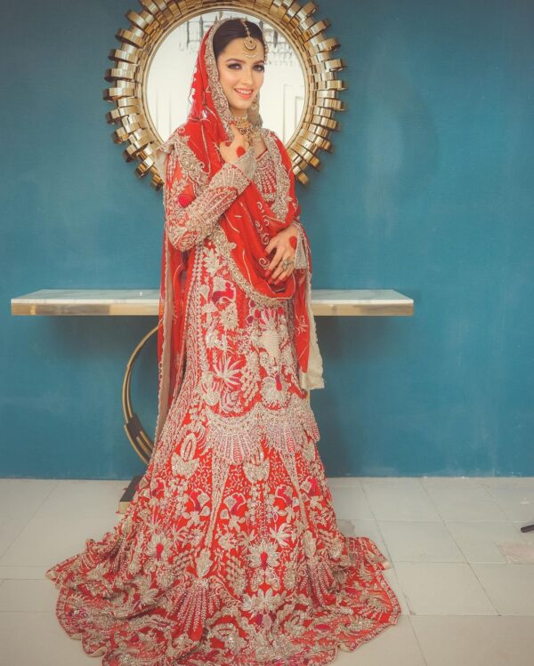 Orange wedding lehenga