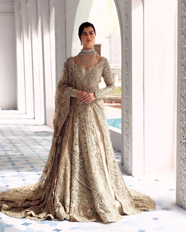 wedding long trail gown