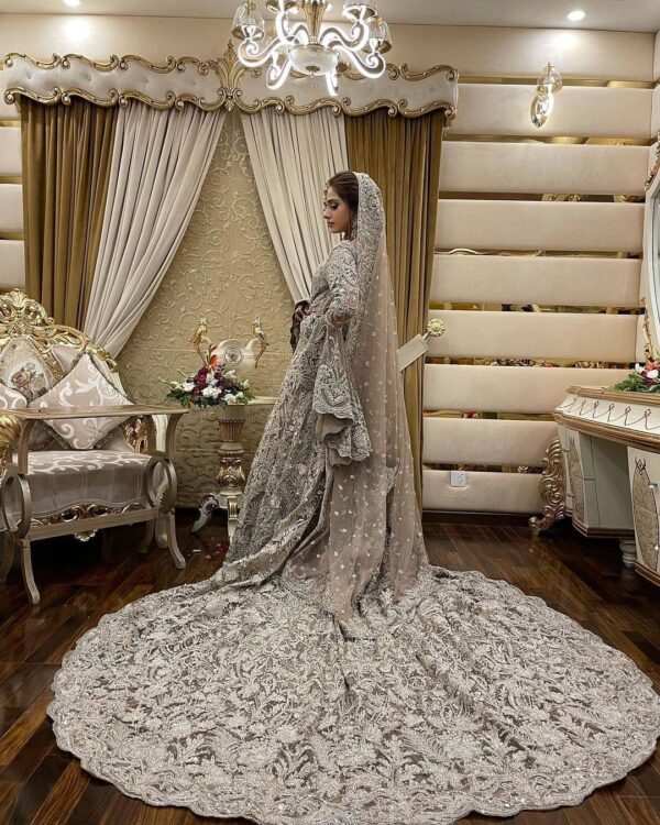 long trail wedding gown