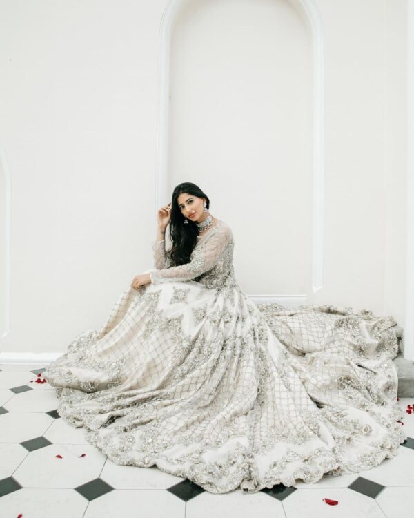 wedding white and golden gown