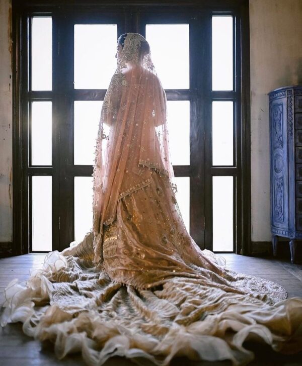 long trail wedding gown