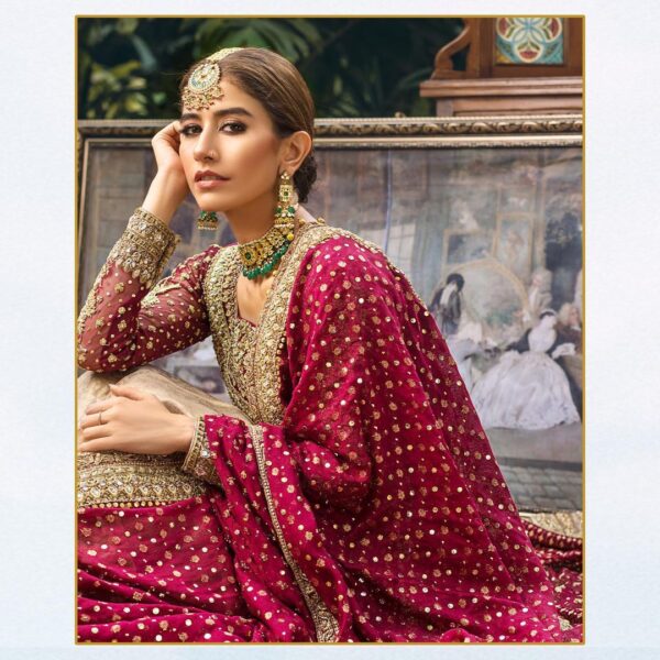embroidered long kurti lehenga with trail