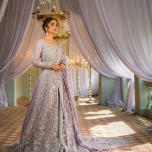 light purple wedding anarkali lehenga