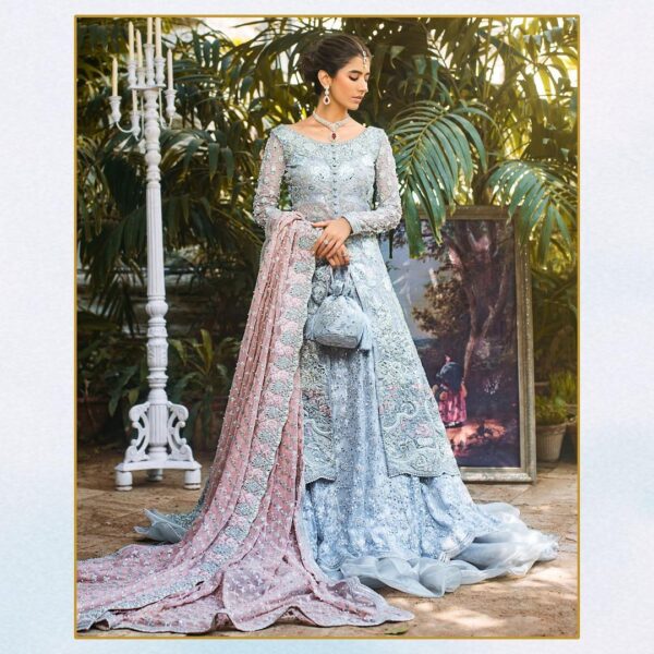 Long jacket with bridal lehenga