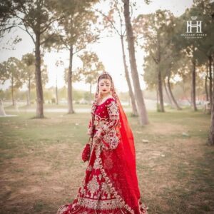 Wedding long weding gown with hand work