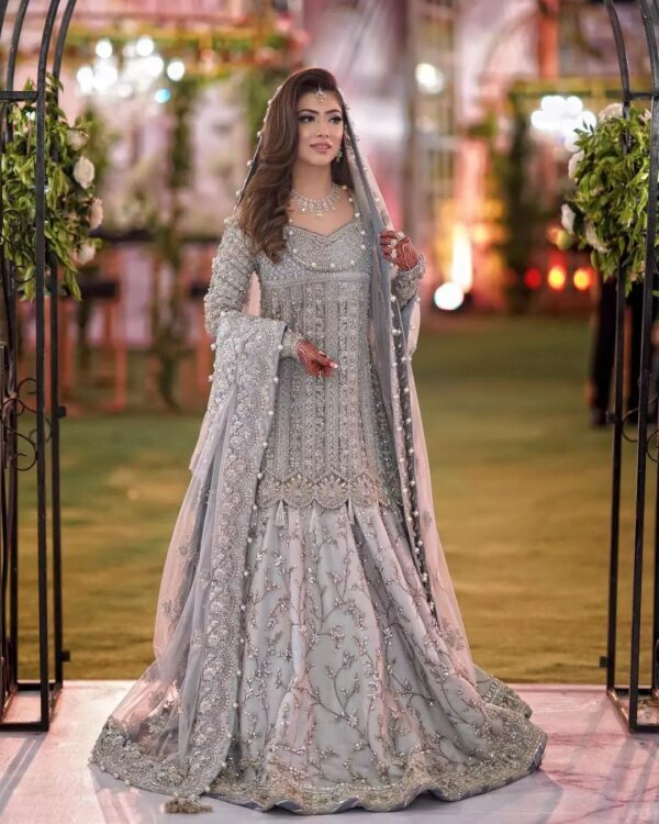 ivory designer lehenga with short kameez