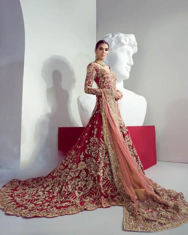 long trail lehenga with short kameez