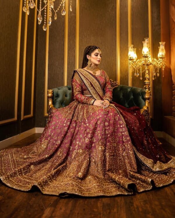 long anarkali with hand work
