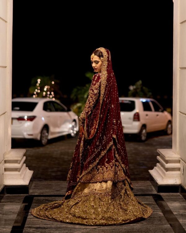 long trial wedding lehenga with long anarkali
