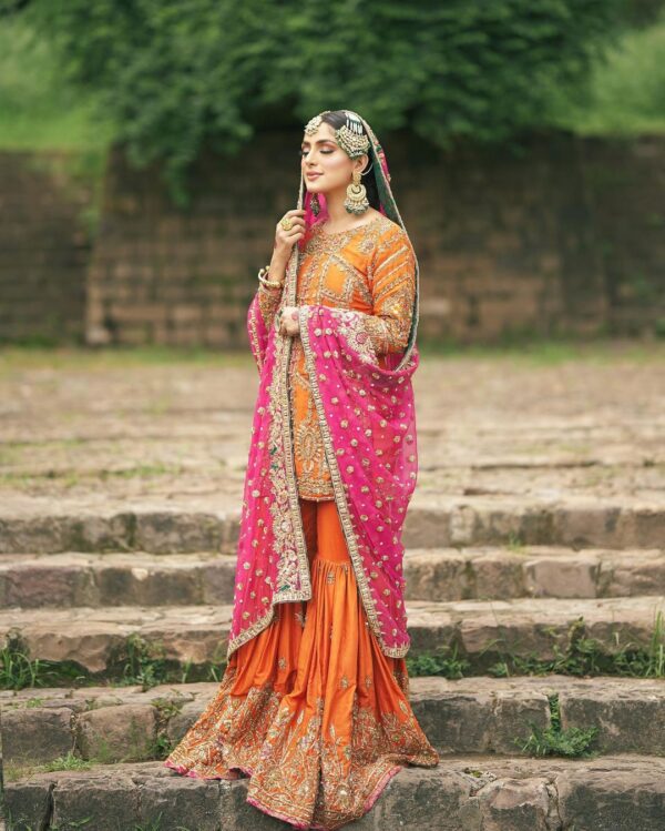 yellow designer sharara suit