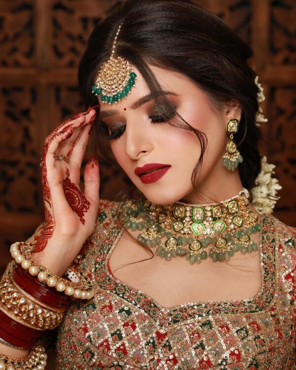 Indian wedding lehenga choli with embroidery