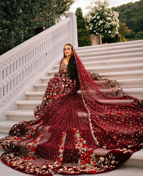 wedding long trail bridal gown