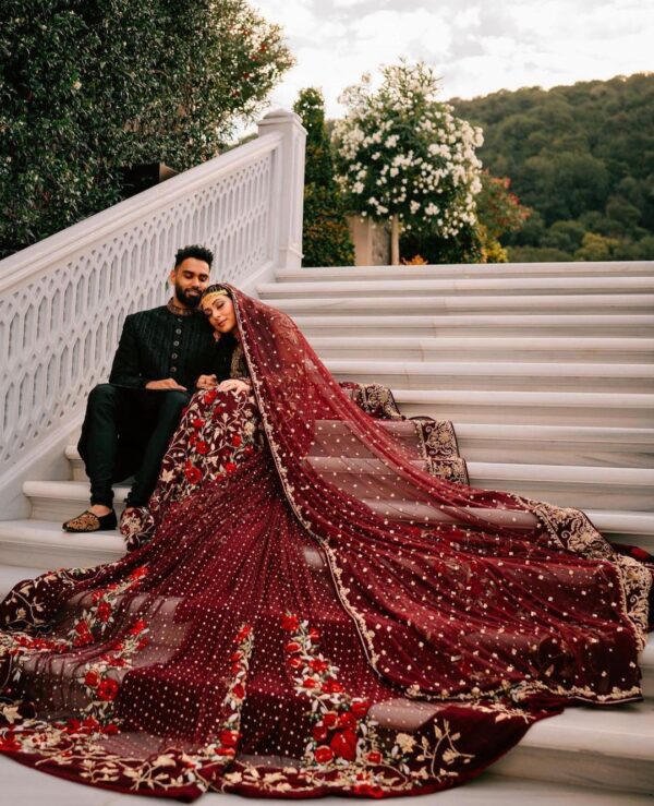 wedding long trail bridal gown