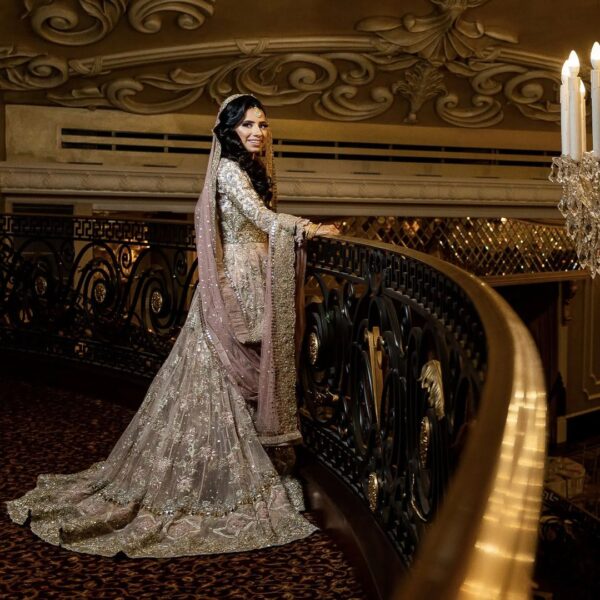 long trail wedding lehenga with anarkali