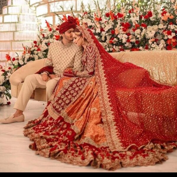 wedding long trail bridal lehenga