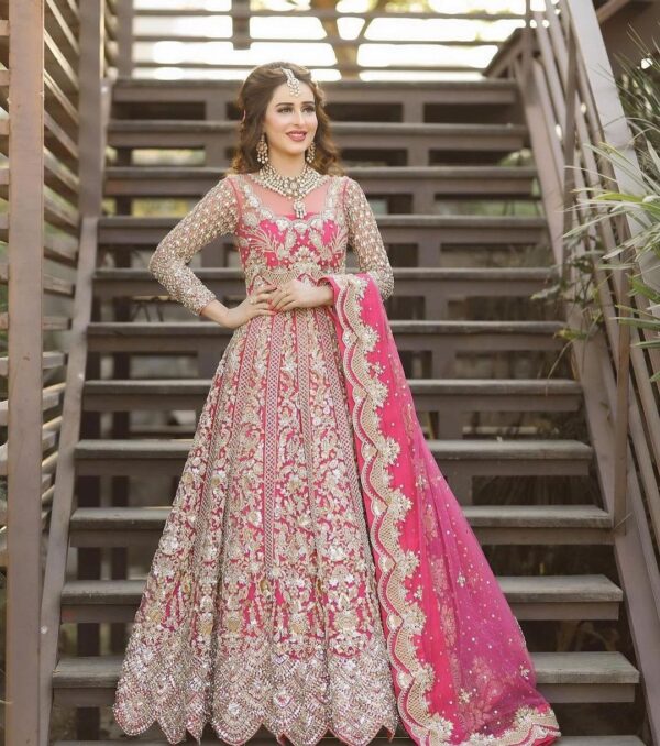 Pakistani wedding gown with hand work