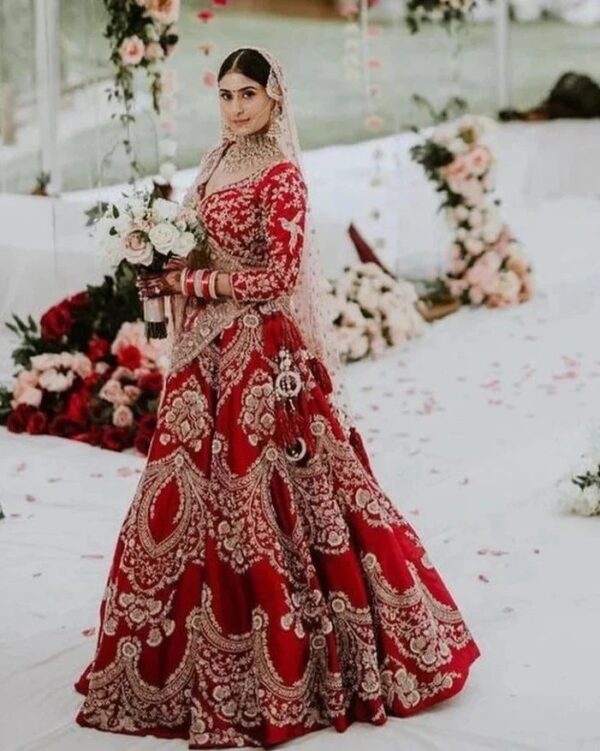 Indian bridal lehenga with crop top