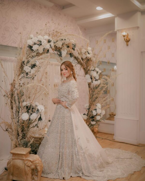 wedding long trail gown