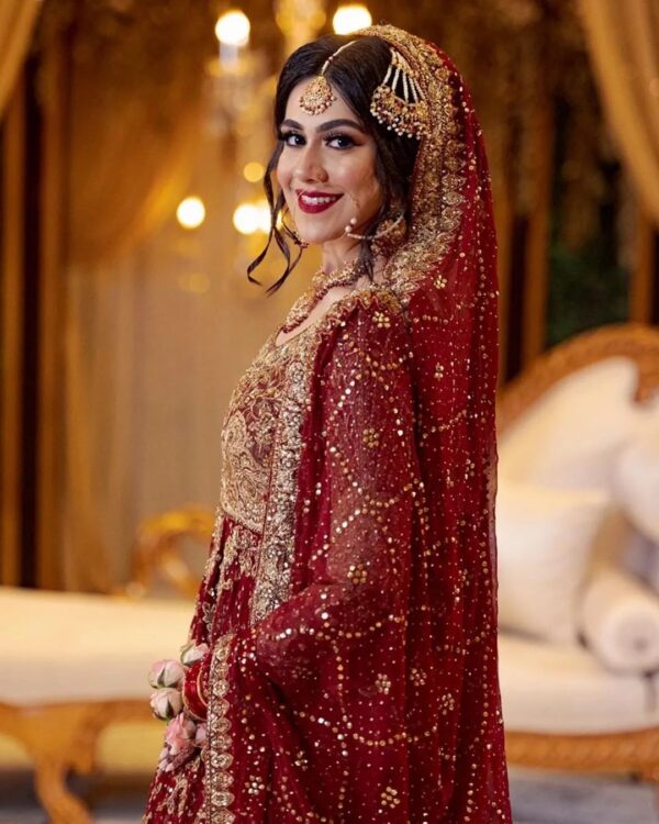 wedding long trail lehenga with handwork