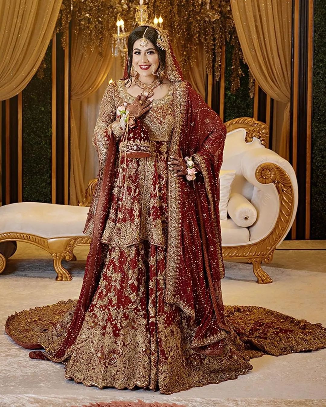 Carmine Red Bridal Lehenga In Raw Silk With Zari Embroidered –  paanericlothing