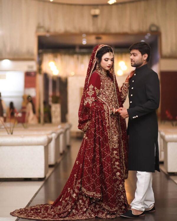 wedding long trail anarkali with lehenga