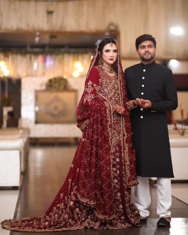 wedding long trail anarkali with lehenga