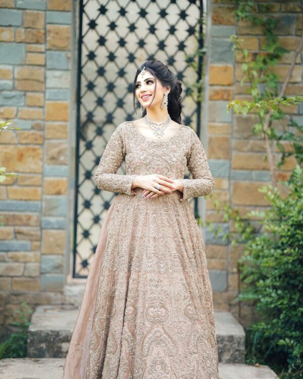 long wedding gown with veil