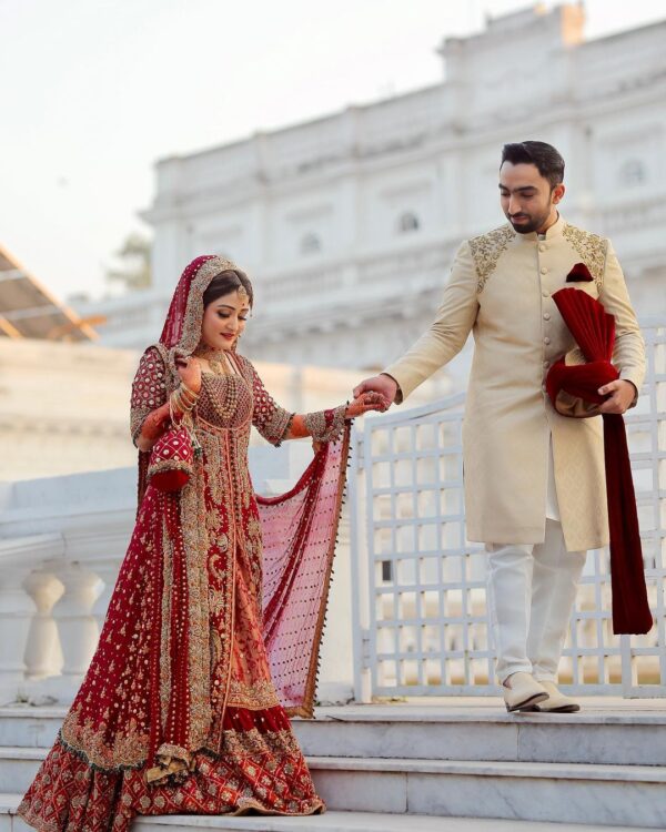 wedding long anarkali with lehenga