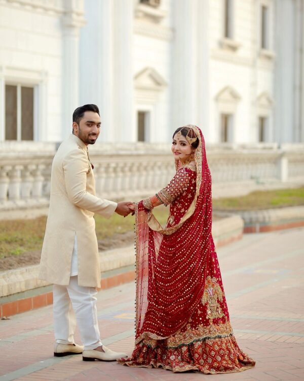 wedding long anarkali with lehenga