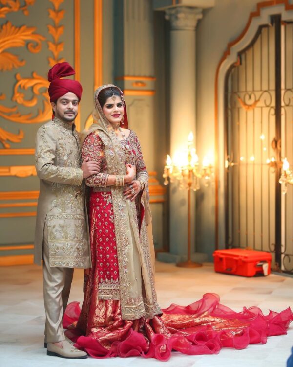 wedding red bridal lehenga with kurti