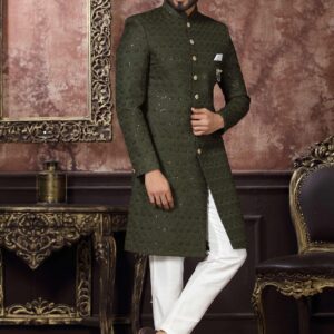Mehndi groom sherwani