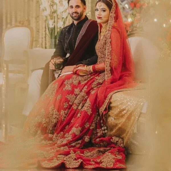 wedding long trail gown with handwork