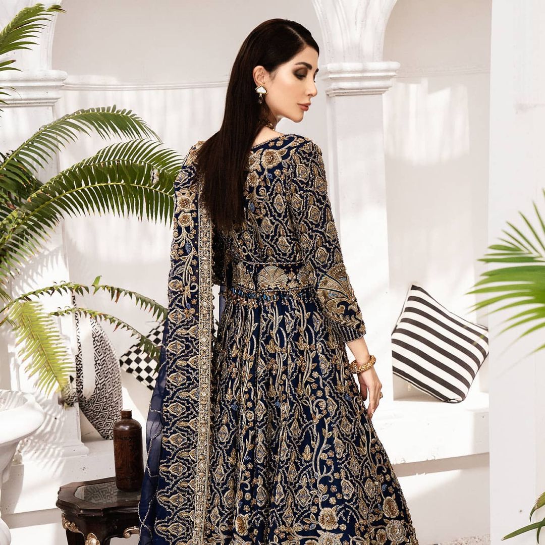 Buy Indian Clothes Stores Online - Black Traditional Velvet Anarkali Suit  At Hatkay