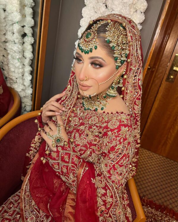 Pakistani wedding long trail gown