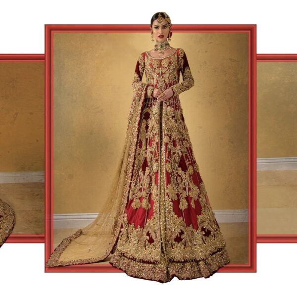 Pakistani wedding long trail lehenga