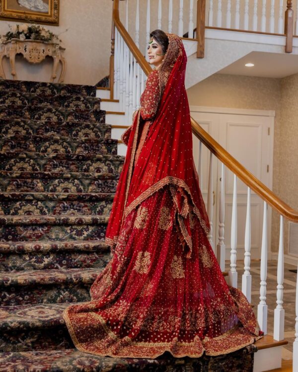 bridal anarkali with lehenga