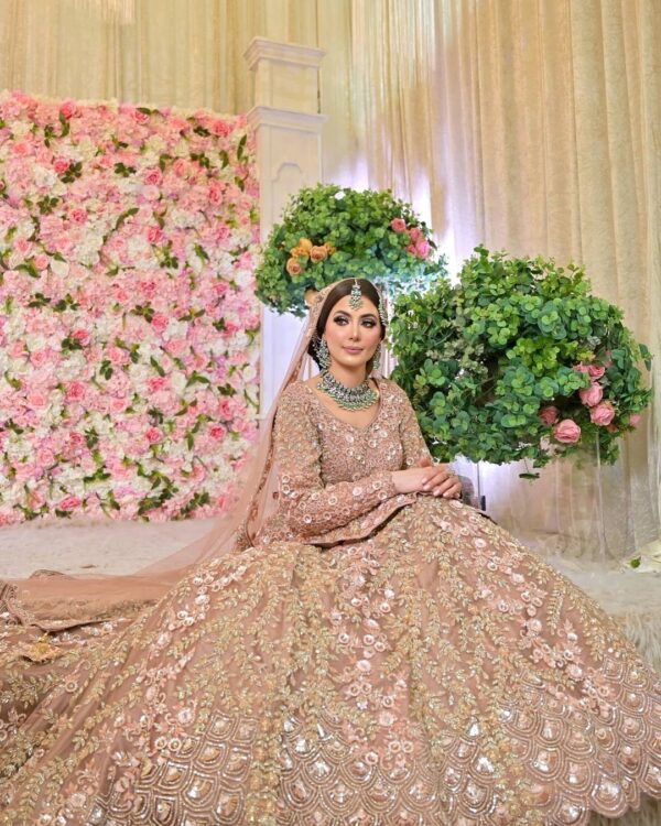 wedding long trail lehenga with peplum