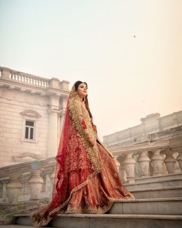 wedding long trail lehenga with jacket