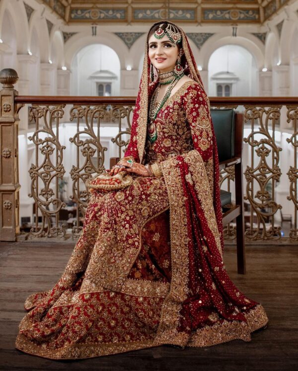 embroidered long trail lehenga with kurti