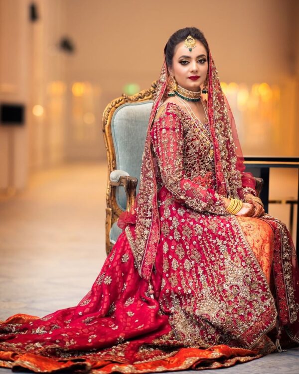 Pink designer anarkali with lehenga