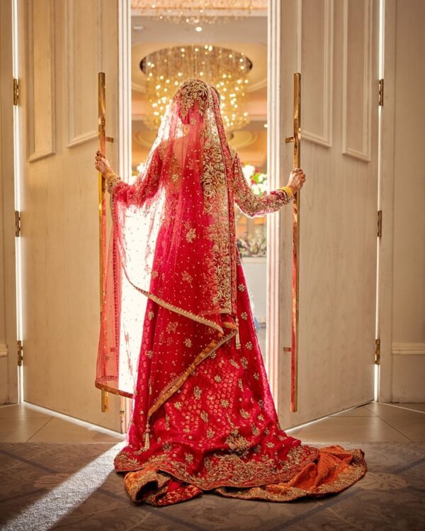 Pink split anarkali with lehenga