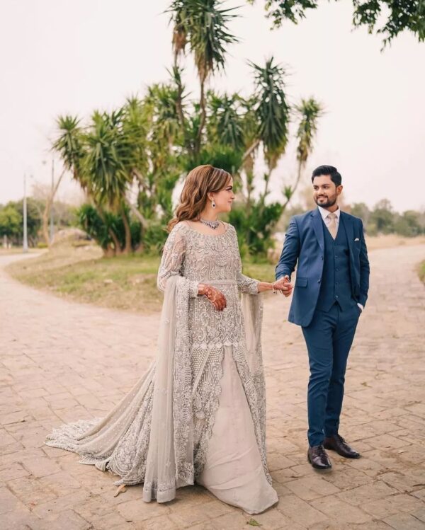 wedding long split anarkali with lehenga